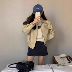 翻领工装棒球服秋冬季小香风短款夹克深秋外套女2025新款百搭休闲