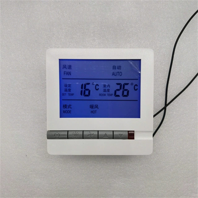 Панель управления центральным кондиционером Gold, трехскоростной переключатель, регулировка температуры, фанкойл, серый/черный, энергосберегающий