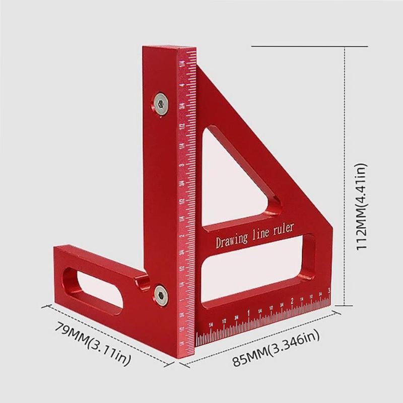 跨境铝合金木工匠测量尺三角尺直角划线定位器公英制单位画线工具|undefined