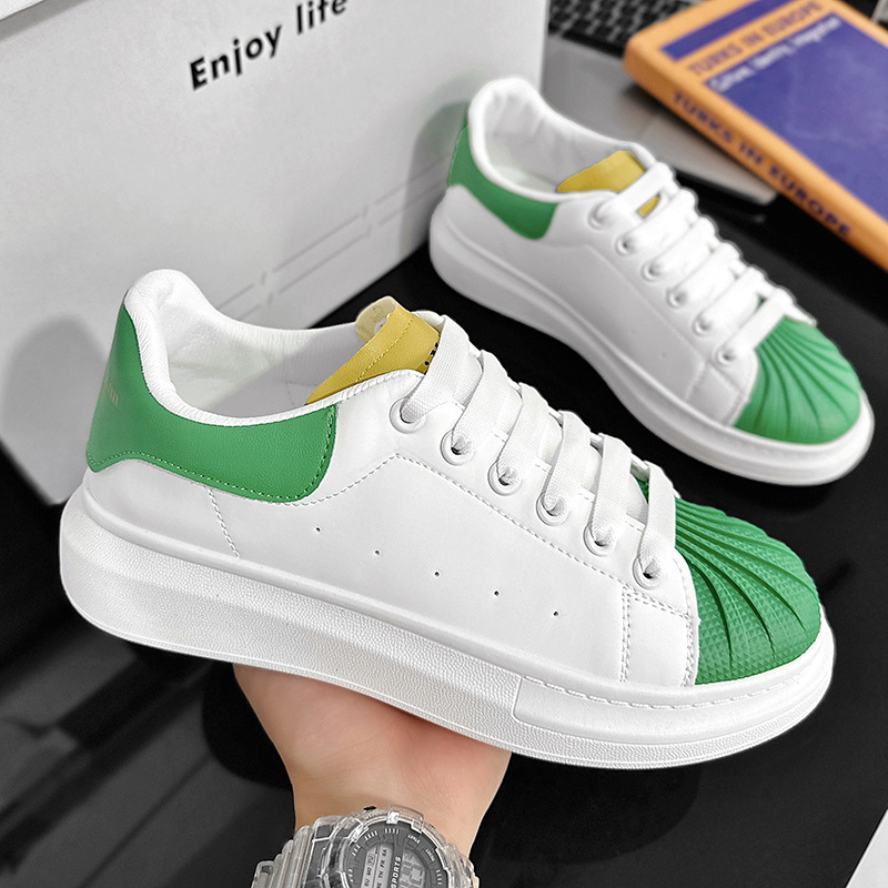 Shell Head kleine weiße Herren neue koreanische Version Trend dicke Sohle leichte Sportschuhe für Studenten_voghion.com