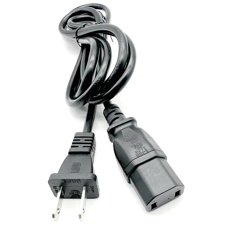 美标二插两孔品字尾C17SVT2芯18AWG美式美规医疗呼吸机音响电源线