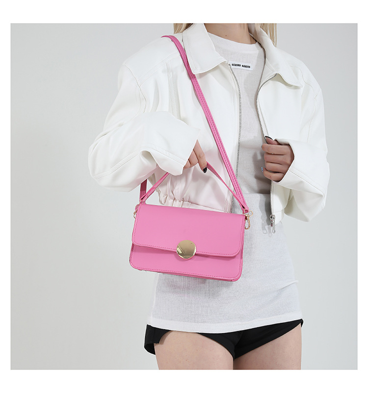 461g Weight Magnetic Buckle Closure Type Single Shoulder Strap Strap Type Crossbody Bag Bags Type Daily Occasion Pu Leather Material Solid Color Pattern All Seasons Season Women's Gender Classic Style Style Square Shape Small Size Women's Small Pu Leather Solid Color Classic Style Square Magnetic Buckle Crossbody Bag 10