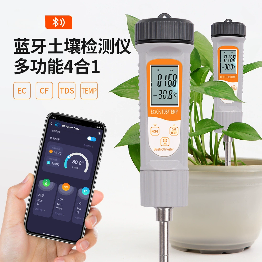 Новый 4-в-1 Bluetooth детектор почвы EC/CF/TDS/TEMP Многофункциональный тестер Dongguan