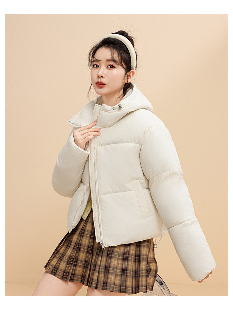Chaqueta corta con capucha para mujer, estilo coreano, de invierno, corta, gruesa, cálida, de algodón, para mujer_voghion.com