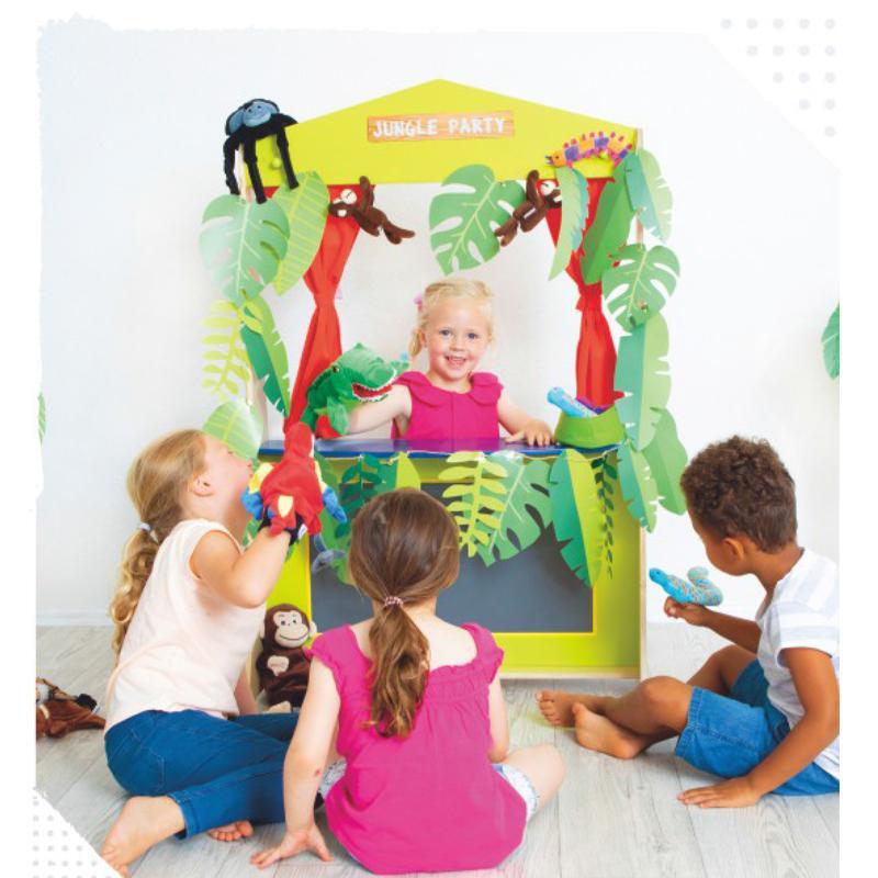 幼儿园早教儿童手偶表演台木制木偶剧场小舞台道具架子多功能玩具