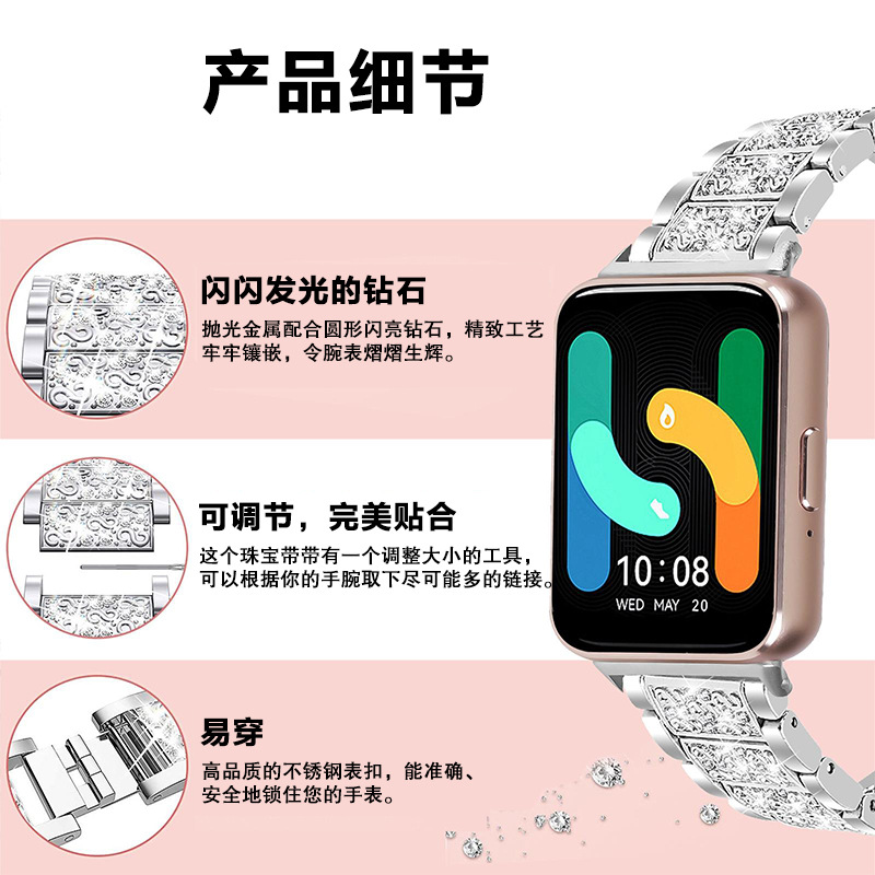 22mm correa de metal de escala de pez para Samsung Galaxy / Huawei GT2 / 3 Pro correa de acero inoxidable desmontable