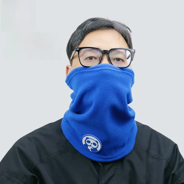 Manduo panda logo polar fleece pullover neck protection scarf men's and women's winter outdoor windproof warm riding collar