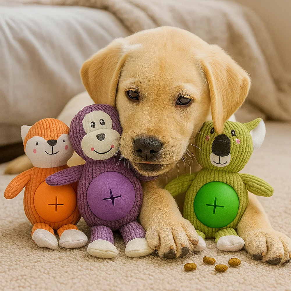 宠物狗狗编织漏食毛绒发声玩具猫猫逗趣互动训练啃咬耐咬玩偶考拉