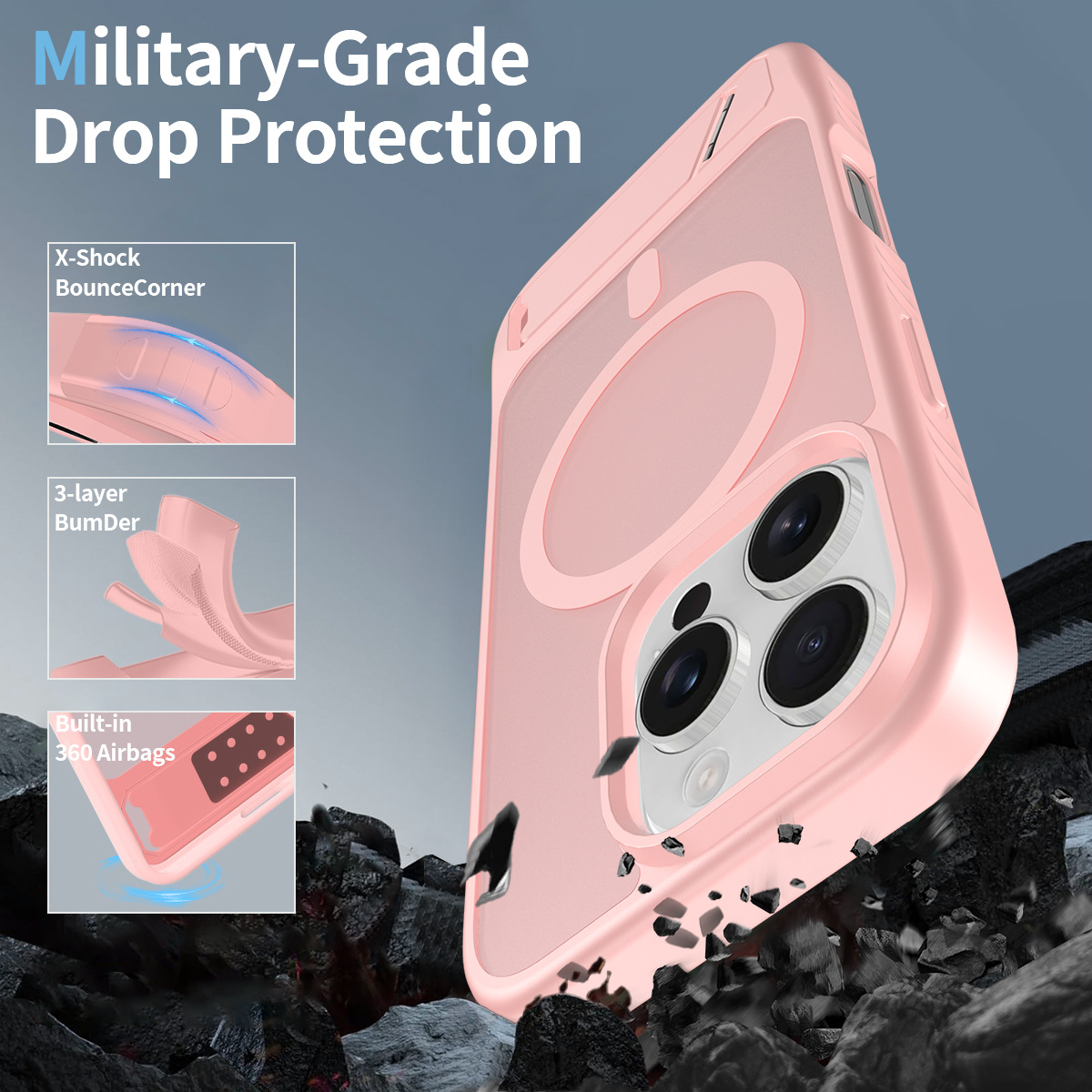 Nuevo tipo de iPhone 16E en forma de soporte de piel 2 - en - 1 a prueba de caídas Apple 16PRO cubierta de succión