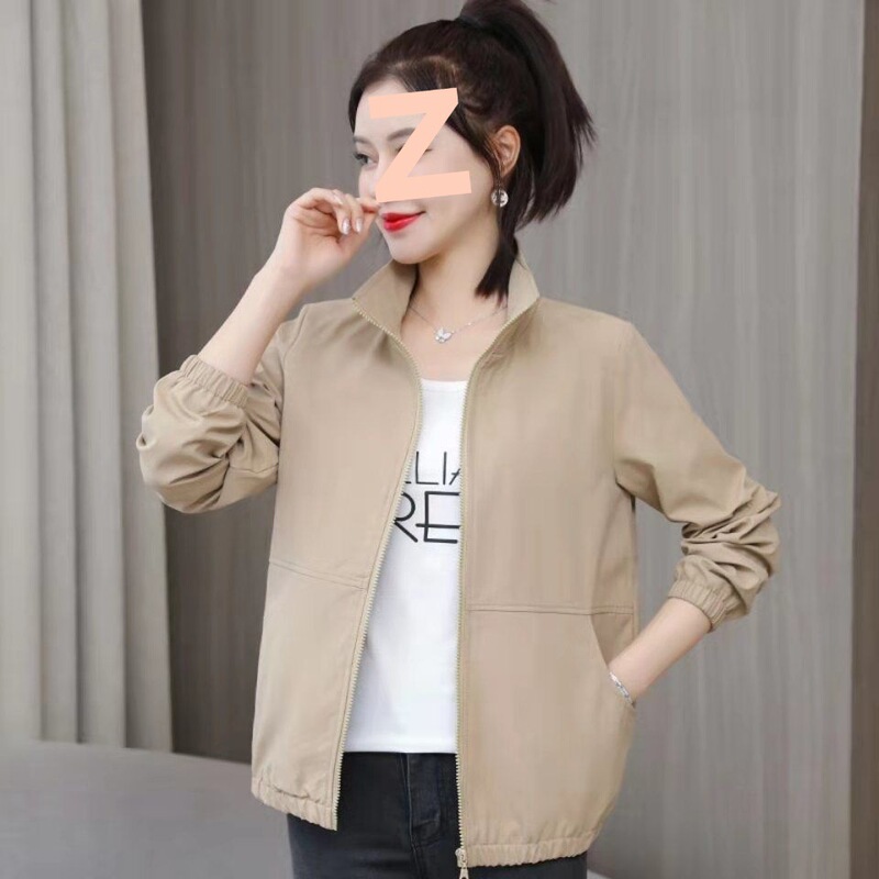 外套女2025春秋新款韩版宽松百搭立领工装夹克妈妈装潮工厂直销热|undefined