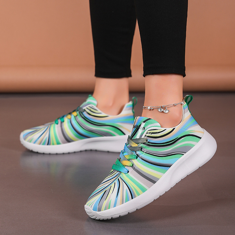 2025 New Foreign Trade Large Size Lace-Up Colorful Low-Top Casual Shoes Graffiti Slip-On Canvas Flat Shoes Cross-Border Women's Shoes 2025 New Foreign Trade Large Size Lace-Up Colorful Low-Top Casual Shoes Graffiti Slip-On Canvas Flat Shoes Cross-Border Women's Shoes