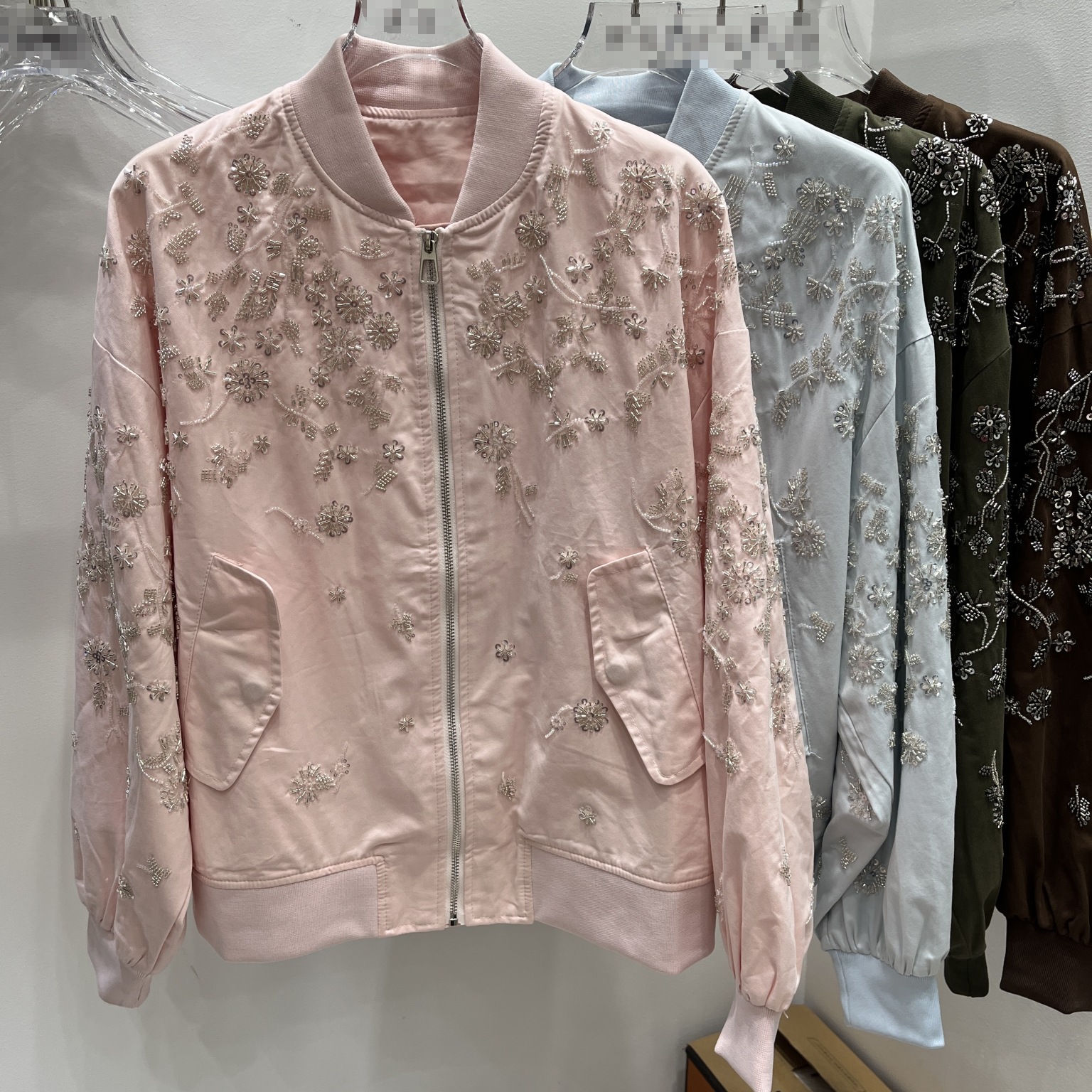 Cross-Border Trade Heavy-Duty Embroidered Floral Baseball Jacket 2026 Spring New Versatile Slim-Fit Biker Jacket Trendy