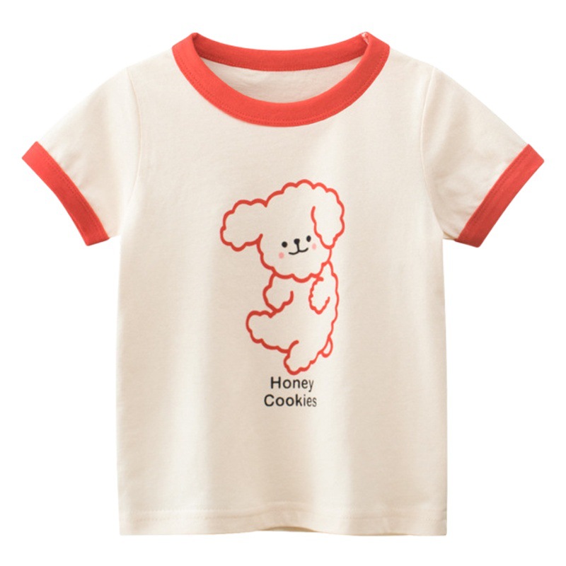 2024 Nuevo estilo coreano de verano para niños ropa al por mayor fábrica de dibujos animados niñas de manga corta Camiseta ropa para niños entrega de una sola pieza