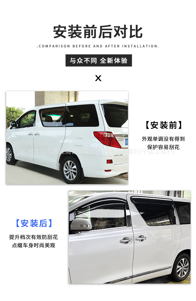 Suitable for Toyota Alphard 20 series, for modification of window, body, center pillar, door trim strips