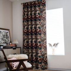 Imanqi Yun Flowered Damask Curtains with Tassels, Finished Kitchen Curtains for Bay Windows, Semi-Darkening, Factory Direct Supply