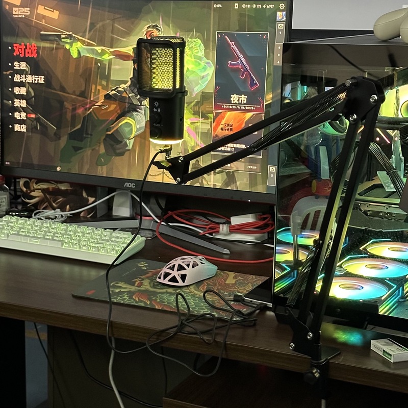 卸売SU9ワイヤレスマイクRGBゲームマイクUSBコンピュータデスクトップマイク静電容量式ワンキーミュート|undefined