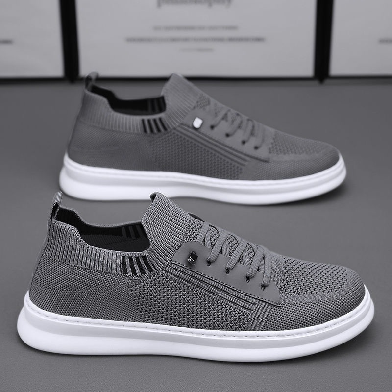 Summer Men's Shoes New Breathable Mesh Shoes Men's Sports Shoes Korean Fashion Trend Lightweight Fly-Knit Casual Sneakers