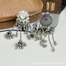 复古民族风花朵做旧流苏提溜通孔珠diy手机链包挂件串笔饰品配件