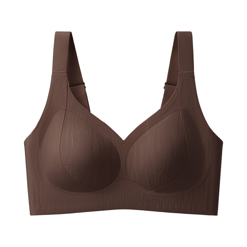 新款一片式无痕收副乳运动美背内衣大胸显小无钢圈少女文胸收副乳|undefined