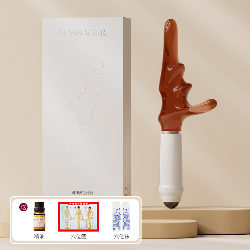 Dispositivo de apertura de punto de barra de acupuntura, meridiano magnético multifuncional, lápiz de extracción de tendones de mano, pedicura, herramienta de dragado de masaje de pájaro triangular