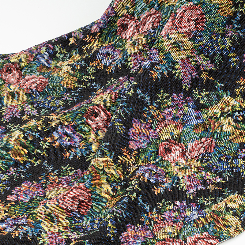 油画提花●超美牡丹玫瑰织花面料汉服旗袍连衣裙春夏设计师布料