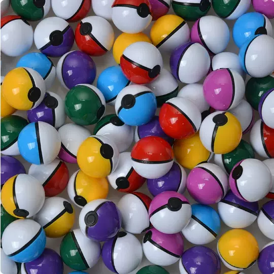 30MM红白宠物精灵球宝贝扭蛋口袋妖怪公仔六一儿童节礼物观赏鱼