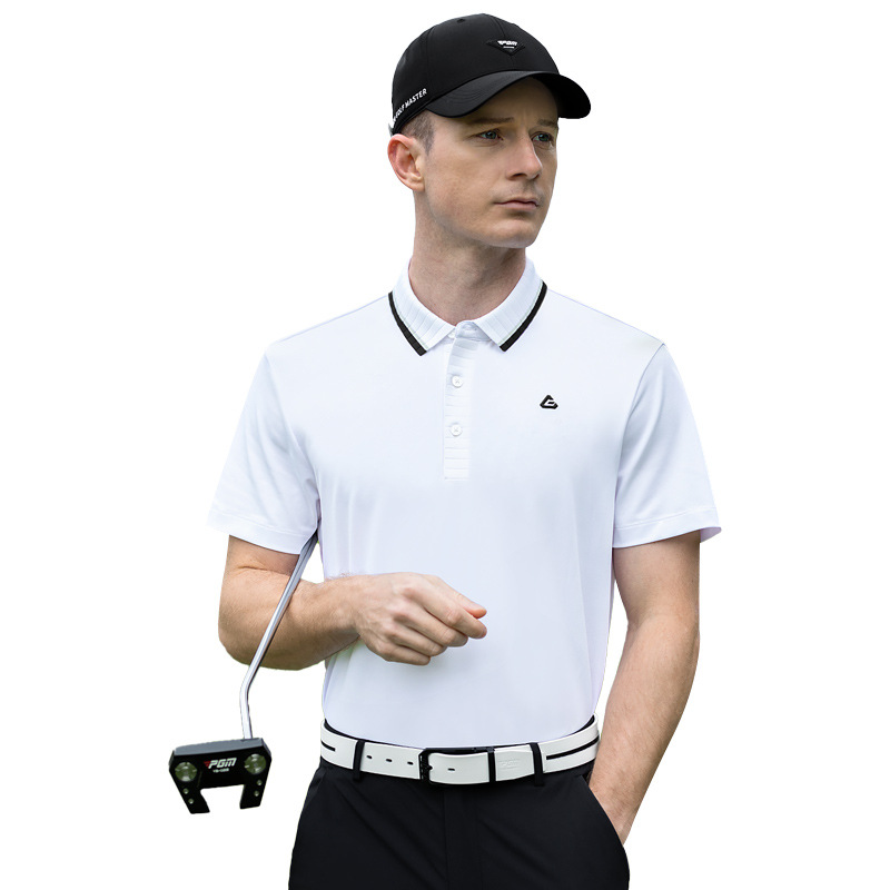 Áo polo golf nam dài tay lụa băng thể thao hè đục lỗ laser — Yf681-Áo Đen (tay áo lụa băng), Yf681-Áo Trắng (tay áo lụa băng)