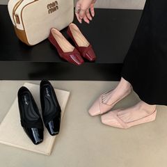 法式小香风单鞋女2025秋季绒面拼接晚晚风瓢鞋配裙豆豆鞋玛丽珍鞋