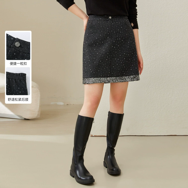 [Модная иностранная легкая зрелая темперамент тонкая юбка] Funny Show Женская толстая mm2025 весенняя новая