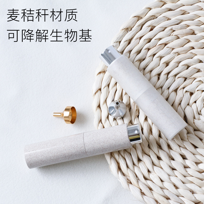 【批发优惠】高档旋转式分装瓶 10ml水状液体可降解麦秸秆喷雾瓶