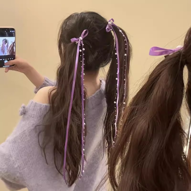 Dulce chica techo ~ Cinta dulce, lazo, cinta, horquilla, cabello trenzado, pinza de pico de pato, accesorios para el cabello, horquilla, puesto de un yuan