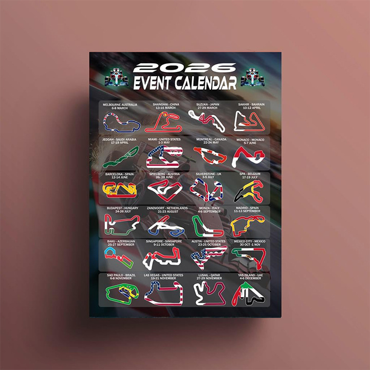 Cross-Border F1 Calendar Racing Simulation Frameless Painting Core Canvas Entrance Hanging Painting Background Wall Living Room Decorative Painting Drop Shipping