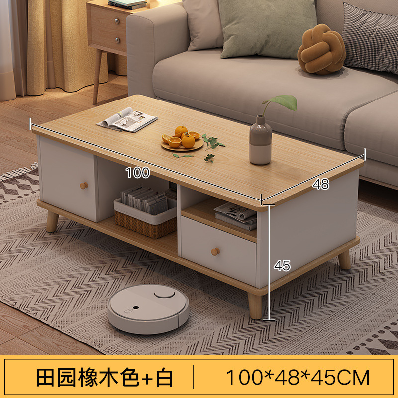 Sala de estar mesa lateral simple moderno nórdico madera maciza pierna mesa de té casa de alquiler pequeño apartamento casa pequeña mesa de té balcón mesa cuadrada