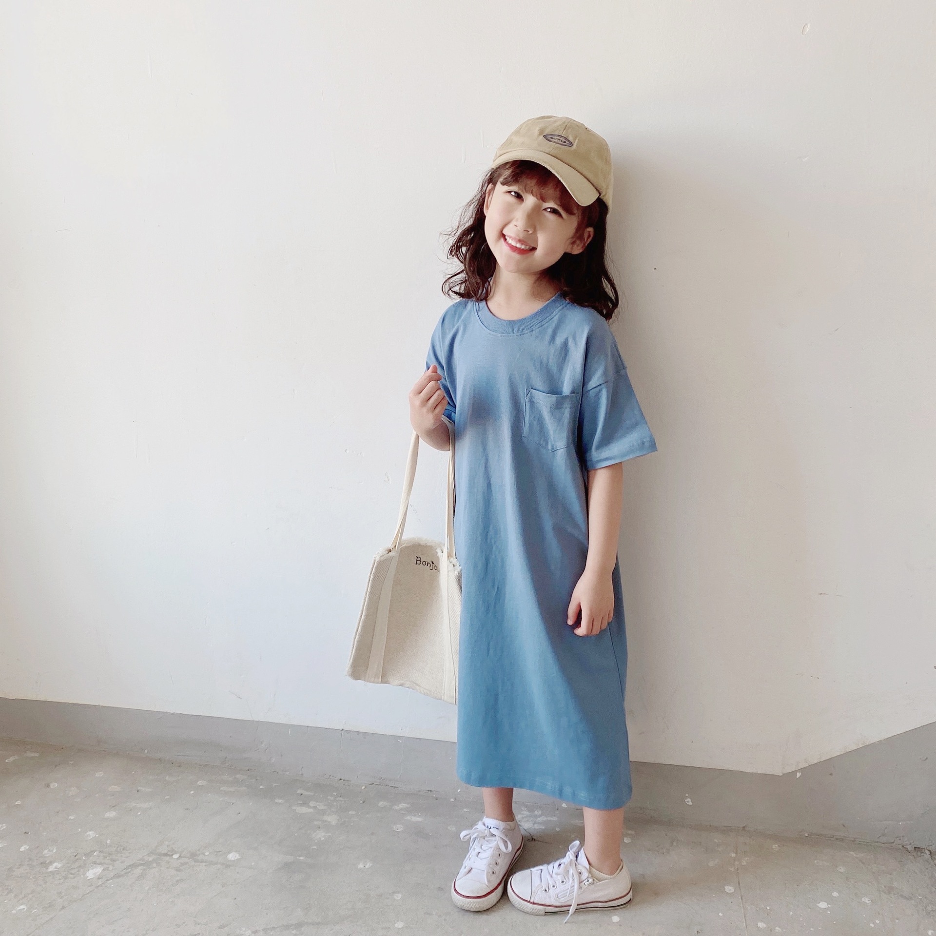 Spring summer Japanese solid color dress