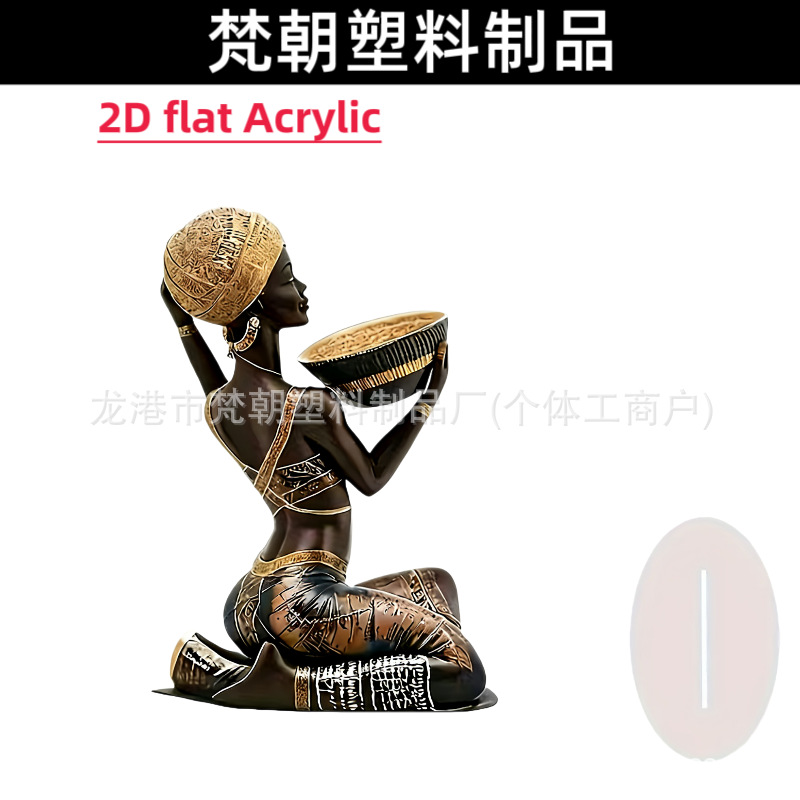 Decoración 2D plano 15cm acrílico negro estatua de mujer exótica decoración adornos de escritorio para el hogar image 24