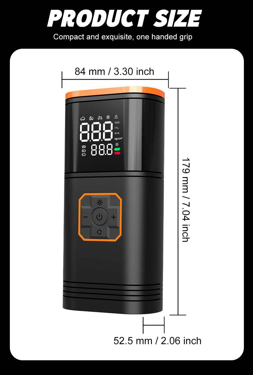 Cross-border electric air pump, car-mounted air pump, rechargeable digital display wireless tire inflator, car emergency starting power supply