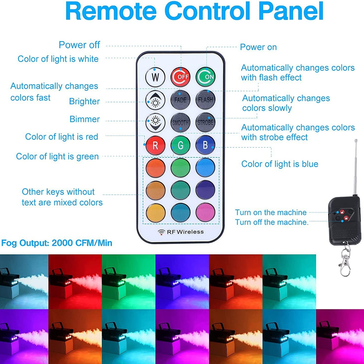 LED400W/500W Selección de color a todo color máquina de humo bar boda KTV sala privada etapa máquina de humo etapa de iluminación