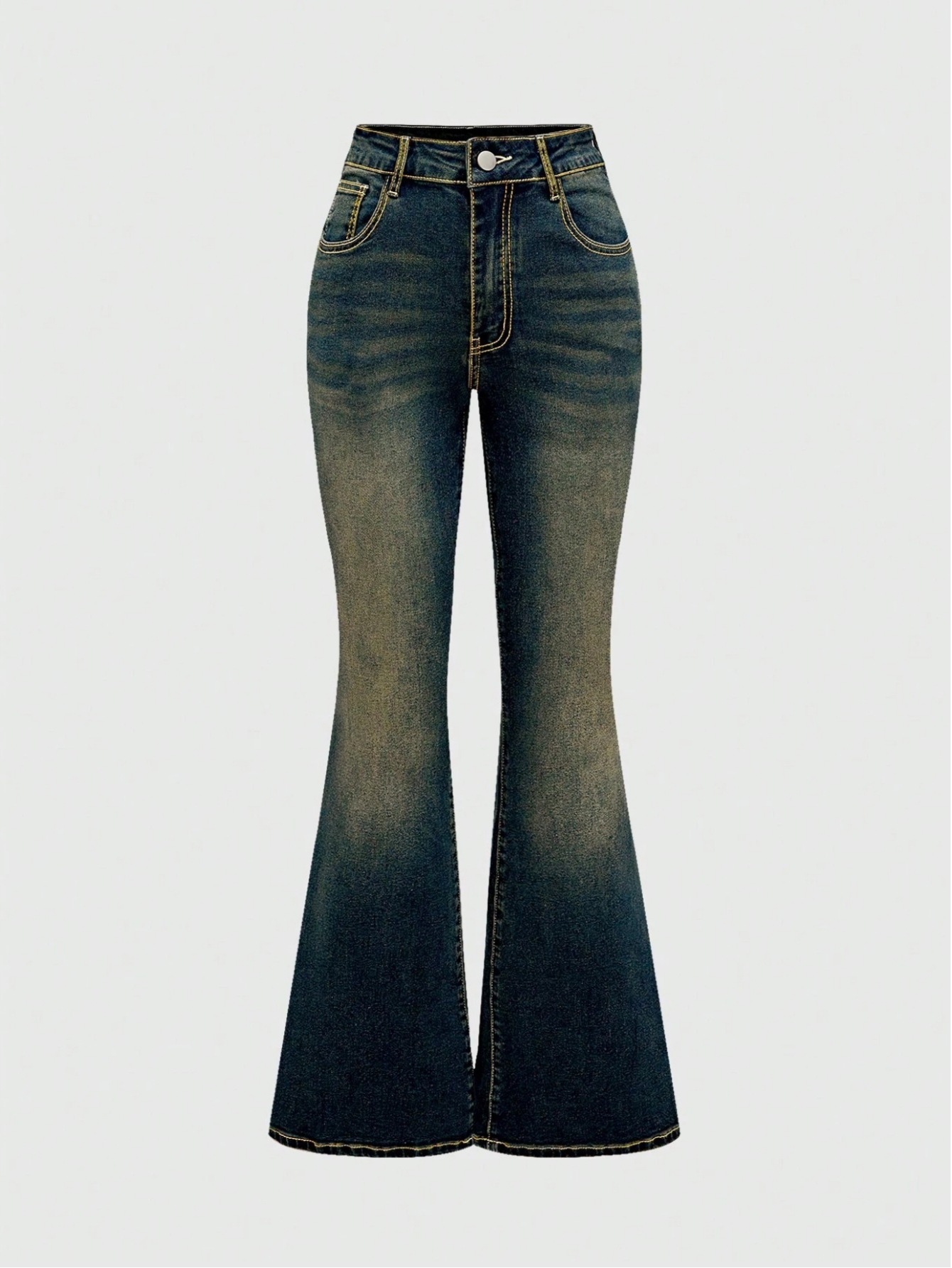 Women's Slim Fit Embroidered Jeans Blue Stretch Denim Trousers_voghion.com