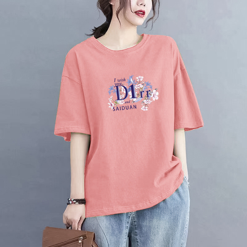 New Arrival Short-sleeved Women's T-shirt Summer 2025 New Arrival Middle-aged Mother Round Neck Summer plus size Loose Women's Top New Arrival Short-sleeved Women's T-shirt Summer 2025 New Arrival Middle-aged Mother Round Neck Summer plus size Loose Women's Top