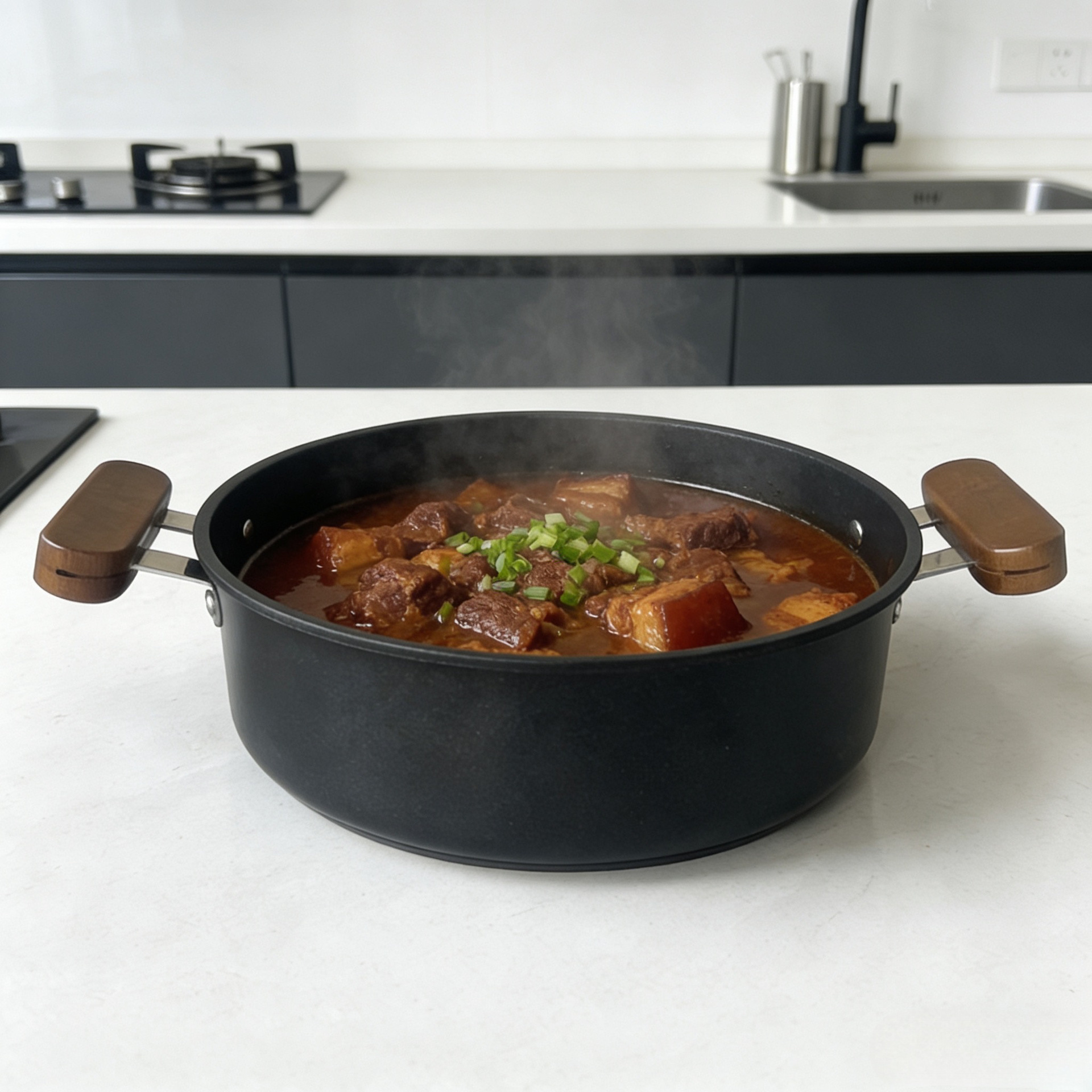 Kastrullset i rostfritt stål 10 delar non-stick grytor_voghion.com