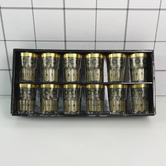 スポット12個セット 中東ホットスタンピングガラスウォーターカップ モロッコティーカップ 180ml モロッコティーカップ