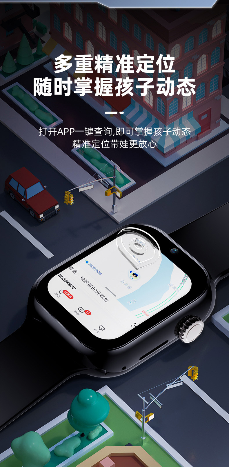 The 5G all-network children's smartwatch can insert a card for video calls, intelligently locate students, and has a long battery life for both boys and girls Item Picture