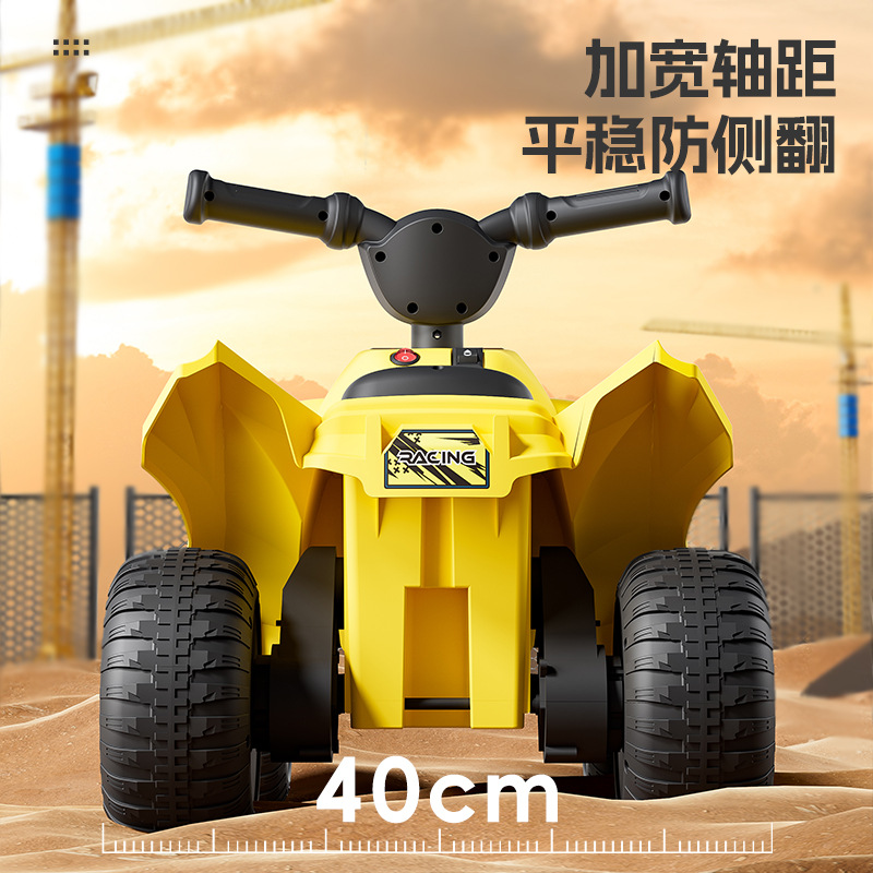 2025 nuevo coche de playa para niños motocicleta eléctrica de cuatro ruedas todoterreno para niños iluminación música recargable se puede sentar en el coche de escalada