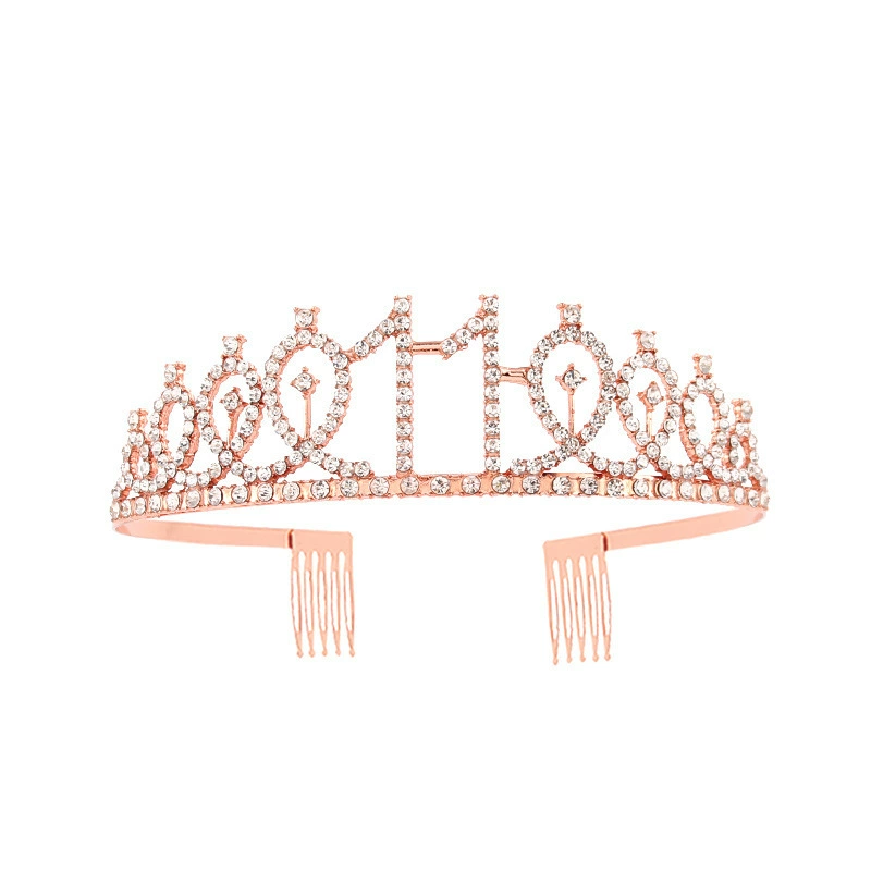 Золотой ободок, цифровая корона, декоративный элемент для волос, ст strap, 16 лет, розовое золото