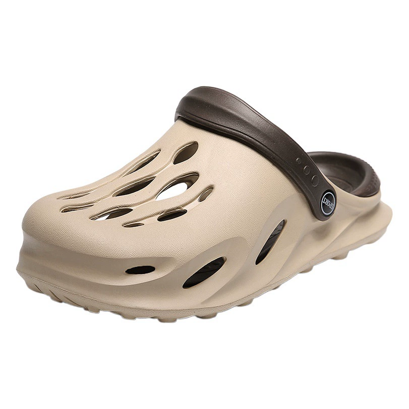 Обувь с дырками, Мужская модная летняя верхняя одежда, Нескользящие износостойкие тапочки Baotou, домашние и уличные ленивые пляжные сандалии двойного назначения