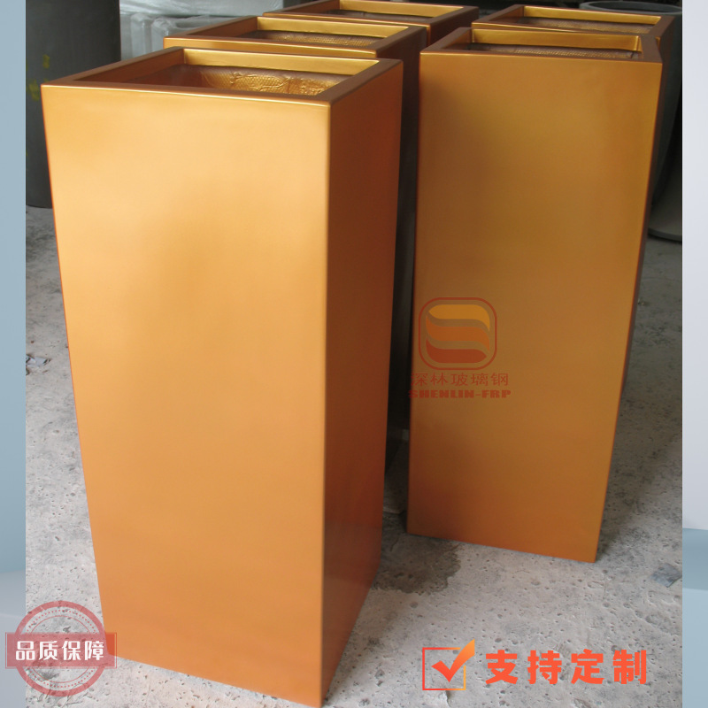 FRP cuadrada maceta de flores combinación centro comercial hotel vasija de flores decoración de vasija de flores bandeja de flores bonsai flores