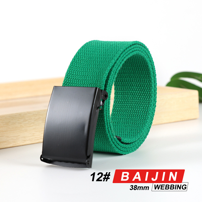 Cinturón unisex de lona y algodón con logo personalizado, estilo casual para estudiantes y negocios