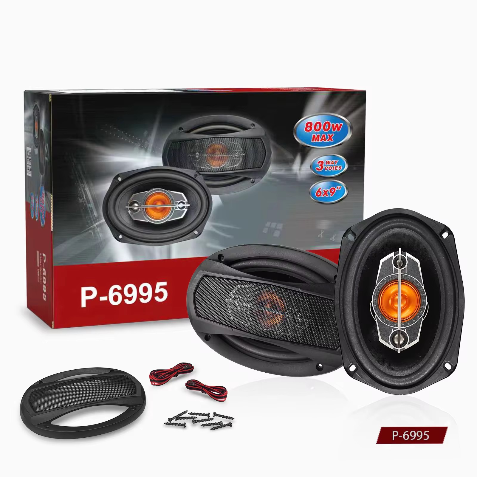 Cross-border e-commerce manufacturer's new car audio speaker coaxial 6X 9inch P-6995 full-range car audio 800W