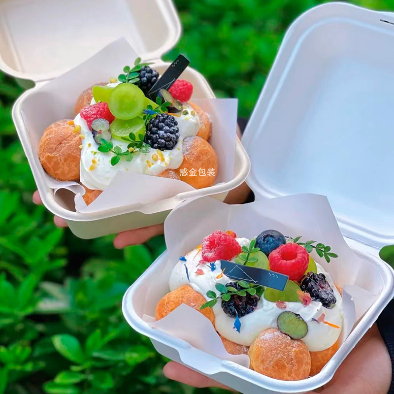 缤纷小泡芙打包盒水果泡芙盒奶油西点包装盒三明治烘焙便当盒食品
