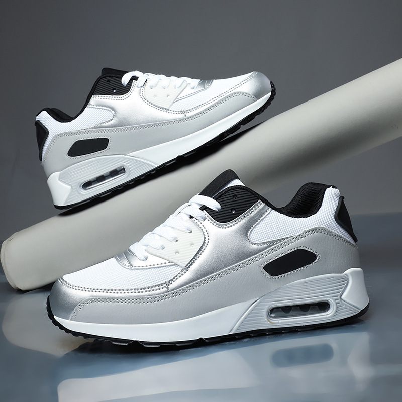 Shoes for Men and Women, Cross-Border Large Size Couple Air-Cushion Shoes, Trendy Student Sneakers, Lightweight Mesh Shoes, Casual Sports Shoes